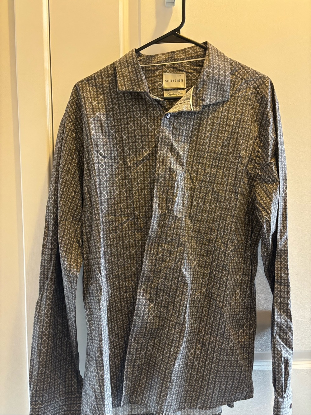 Long Sleeve Printed Shirt - Gray